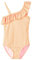 name it Girl's NKFZILINE Swimsuit Box Badeanzug, Orange Pop, 134/140