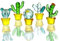 5 statuette di cactus in vetro soffiato a mano, in miniatura, simulazione di piante del deserto, da collezione, decorazione da tavolo per la casa