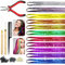 2880 Haarsträhnen Kinder, 12 Farben Glitzersträhnen für Haare mit Werkzeug, 48 Inches Glitzer Haarsträhnen zum Flechten Haar Lametta, Sparkle Tinsel Hair Extensions für Frauen Mädchen Kinder Cosplayer