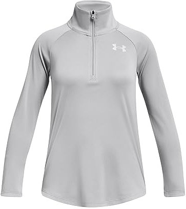 Under Armour Girl's UA Tech Graphic 1/2 Zip, Long Sleeve Girl's Running Top with Half Zip, Sports Top for Athletics, Football Training, and More, Loose and Lightweight Kids Activewear, YSM