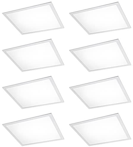 NCC-Licht 8 x LED Panel eckig 62x62cm Weiß IP20 30W 4200lm 860 Tageslicht 6000K kaltweiß 120° UGR<19