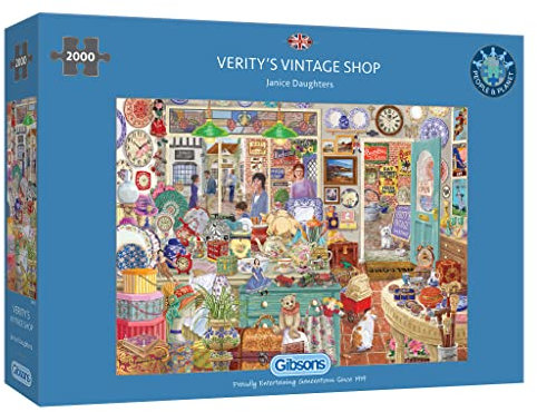 Verity's Vintage Shop 2000 Piece Jigsaw Puzzle | Janice Daughters Jigsaw I Sustainable Puzzle for Adults | Premium 100% Recycled Board | Great Gift for Adults | Gibsons Games