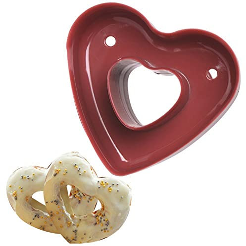 vepoty Donut Mold Non-Stick Plastic Bakery Cake Maker Heart Shaped Doughnut Cutter Maker Desserts Bread Patisserie Bakery Baking Tools