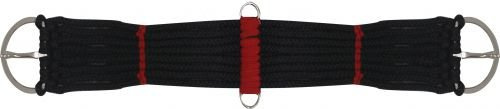 SHOWMEN CRAFT Showman Sangle de corde tressée multi | Anneaux en D | Corde noire et rouge plaqué nickel (86,4 cm)