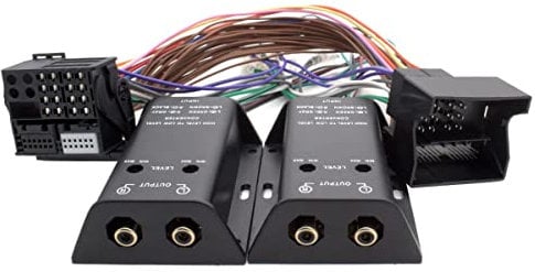 maxxcount 4-Kanal High-Low Converter Verstärker Cinch Adapter Kabel kompatibel mit VW, BMW, Mercedes, Seat, Skoda, Ford Radio mit Quadlock Anschluss