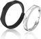 LEEQ 2er Set 925 Sterling Silber Ringe - Eheringe für Frauen und Männer - Verlobungsringe, Trauringe, Jahrestagsringe, Braut-Sets - Verstellbar