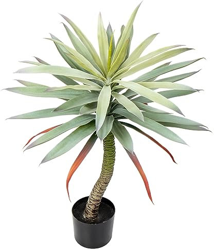 Briful Große künstliche Agavenpflanzen, 90 cm hoch, künstliche Yucca-Pflanzen im schwarzen Topf, für den Außenbereich, künstliche Agavenpflanzen für Zuhause, Büro, Veranda, Balkon,