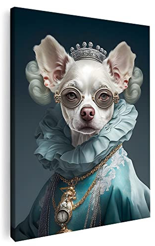 Artmazing | Chihuahuabild gross hochkant | Bilder Chihuahua modern auf Leinwand | Chihuahuabilder Modern | Bilder Wohnzimmer groß | Wandbild Deko XXL | Poster und Kunstdrucke | Chihuahua Bilder