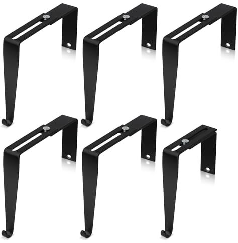 DKMEMR 6 verstellbare Kabinenwandhaken – Metall-Universal-Trennwandhaken über der Tür, Spiegelhaken, angepasst an 3,5 bis 8,9 cm dicke Paneele für Wandpaneele