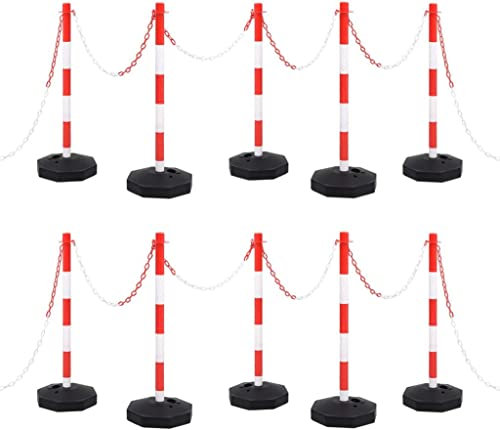 DMS- SET 10 PALETTI SEGNALETICI/PARCHEGGIO + CATENA DA 10 MT + GANCI AD ESSE