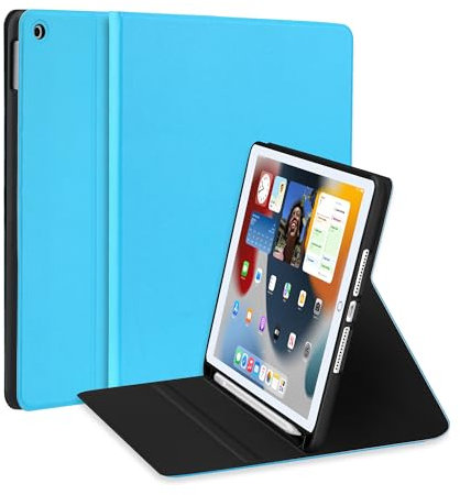 Schutzhülle für iPad 9. Generation (2021)/2020 iPad 8. Generation/ 2019 iPad 7. Generation, [Eckenschutz] Multi-Winkel-Ständer 10,2 Zoll iPad-Hülle mit automatischer Schlaf-/Weckfunktion (Himmelblau)