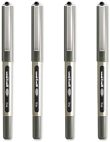 uni-ball Eye UB-157 Tintenroller, 0,7 mm Spitze, Schwarz, 4 Stück