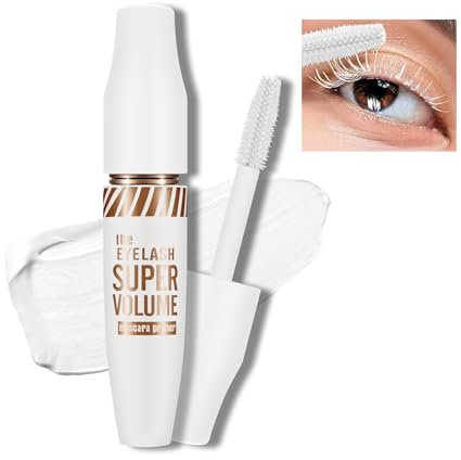 KYDA Weiße Mascara Primer, wasserfeste, dicke Faser Mascara Base, voluminisierende und verlängernde, bezaubernde Wimpern, pflegende Lash Booster Primer (Weiß-1)