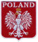 Patchion - Polen Wappen - Aufnäher - Rot - Heraldik - Stickqualität garantiert - 8.0 cm x 6.7 cm - Rechteckig - 1 Stück