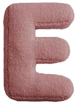 Mealini BUCHSTABENKISSEN - Buchstabe E, rose rot, ca 19 x 27 cm, Buntes Kissen Alphabet für Namen