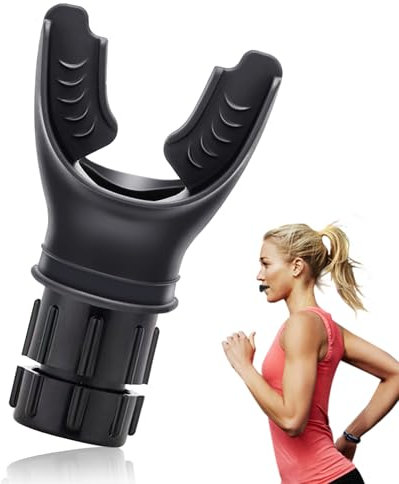 Appareil d'exercice Pulmonaire, Portable Entraîneur de Respiration pour Les Poumons, Outil D'entraînement Respiratoire avec Résistances Réglables pour Amélioration de Capacité Pulmonaire (Noir)