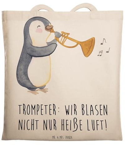 Mr. & Mrs. Panda Tragetasche Trompete Kunst - Geschenk, Leidenschaft, Trompeten, jazzig, laut, Musikfans, Schultertasche, Spielen Lernen, Trompeter,