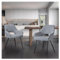 STOOLINK 2er Set Stühle Esszimmer Modern, Gepolsterter Esszimmerstühle aus Chenille, Küchenstühle mit Ausgeschnittener Rückenlehne, Polsterstühle mit Armlehnen für Esszimmer, Wohnzimmerstühle - Grau