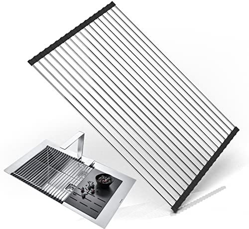AIVORO Escurreplatos Plegable yextraíble, escurridor de Platos sobre el Fregadero, Alfombrilla de Goteo, Rejilla de Goteo para Tazas, Frutas, Verduras, Organizador de Cocina