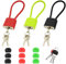 3 PCS Padlocks with Keys and Steel Rope Heavy Duty Padlock Lock with Color Key Ring for Outside Wheelie Bin Suitcase School Gate Bicycle Gym Cabinets Small Cable Padlock Black Red Green