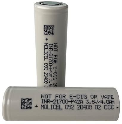 Molicel 4200mAh Flat Top P42A Bigger Size (2.1 x 7cm) Rechargeable Battery, Grade A, High Capacity. Designed for bigger Vapes, Flashlights, Digital cameras, Torches, Handheld Consoles, Speakers
