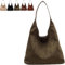 Leder-Hobo-Taschen für Damen, Wildleder-Geldbörse, lässige Tragetasche, braune Tragetaschen für Damen, Arbeitstaschen, Reisetaschen, Kaffee, Einheitsgröße