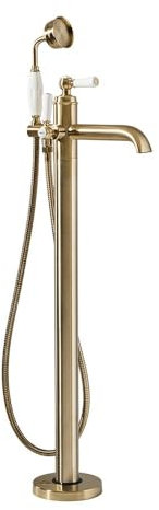 Milano Elizabeth Traditional Freestanding Lever Bath Shower Mixer Tap Lever Handle - Brushed Brass