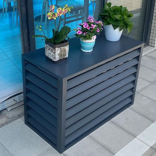 GODFSAHG Aluminum air conditioner and heat pump cover, protect mini split outdoor air conditioner condenser, mesh air conditioner cover, radiator cover, suitable for outdoor use (Color : Gr
