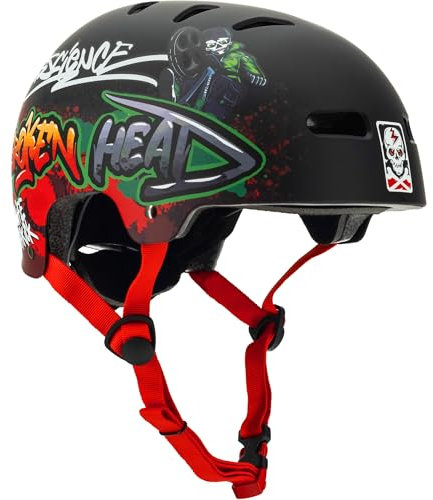 Broken Head - Skaterhelm und Fahrradhelm - für MTB, BMX, Skates und Skateboard - Größenverstellbar (BMX-Boner, XS/S (48-54 cm))
