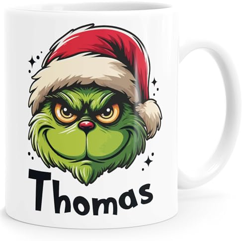 MoonWorks® Tasse Weihnachten personalisierbar Name Wunschname Geschenkidee Weihnachtsmuffel Weiss standard