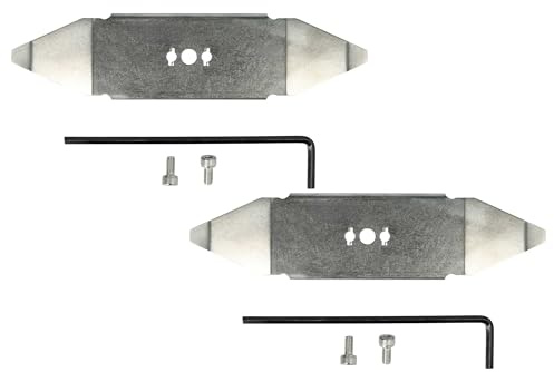 vhbw 2x Ersatz-Messer kompatibel mit Robomow RX12U, RT700 PL, RT700, RT300 PL Rasenmäher - Ersatzklinge Silber, Edelstahl