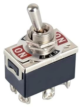 Interrupteur à Bascule SPDT à 6 broches 6A 250VAC Métal Interrupteur à Levier 3 Positions ON - OFF - ON Marche/Arrêt/Marche