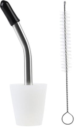 Kettle Pour-Over Adapter - Kettle Long Spout Adapter, 15-18 mm Diameter Flushable Heat-Resistant Funnel Attachment with Cleaning Brush for Hot Drinks