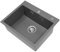 Fregadero de cocina con componentes de drenaje, fregadero de cocina, 55 x 45 cm, para empotrar en la cocina, fregadero de piedra de cuarzo, fregadero de cocina de 2 agujeros, color gris
