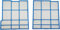 Ensembles de filtres for climatiseur Gauche 31,5x29,8cm Droite 31,5x28,5cm - Compatible for Hitachi - Bordure en Plastique