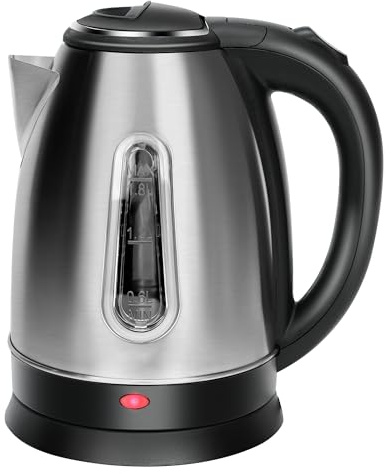 QSLKING Electric Kettle 1.8 L, 304 Stainless Steel with Water Window 1100W