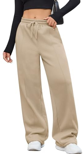 CMTOP Jogginghose Damen Winter Warme Gefütterte Sporthose Lang Baumwolle Fleece Freizeithose Damenhose Baggy Thermohose Weite Laufhose mit Taschen Kordelzug