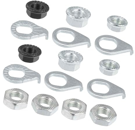 Gyrodymix Fahrrad Achsmutter Set 1 Satz M8/M9.5/M10 Für Fahrräder Langlebig | Metall, Rennräder, Mountainbikes, Falträder, Pritschenfahrräder, Kinderfahrräder, Außendurchmesser 1.6-1.9cm