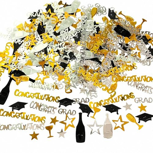 Graduation Deko Konfetti Gold Schwarz, Abschluss Konfetti, Doktorhut Abschluss Deko Confetti, Abschlussfeier Confetti, Abschlussfeierdeko, Abschlusss Hut Streudeko
