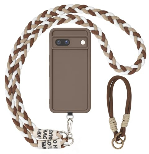 AICISINGN Handyhülle für Google Pixel 7A Hülle mit Band und Armband, Handykette Schutzhülle mit Schnur Kordel zum Umhängen TPU Weiche Cover Case für Google Pixel 7A, 04