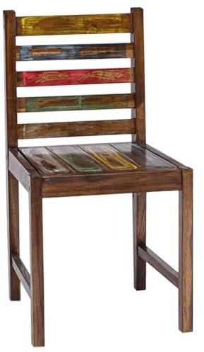 RMIHSJG Esszimmerstühle 2 STK. Altholz Massiv Vintage-Stil Handgefertigt aus Recyceltem Holz Einzigartige Farbvariation Blau Grün Rot Antik-Stil Esszimmer Möbel
