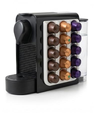 Coffee Pod Holder for Nespresso OriginalLine Capsules - Space Saving Stick-On Capsule Organizer Dispenser - Compatible with Pixie, Essenza Mini, Inissia, Citiz (WHITE)