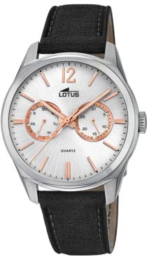 Lotus Uhr Für Herren 18374/1 Outlet Silber Edelstahl Case SchwarzLeder Band