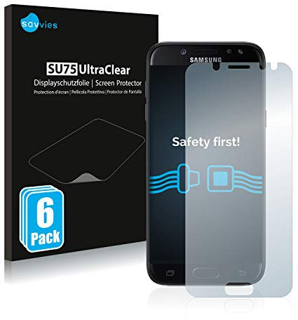 Savvies Schutzfolie für Samsung Galaxy J5 2017 | 6 Stück Transparenter Displayschutz Made in Germany Ultra-Klar Displayschutz-Folie