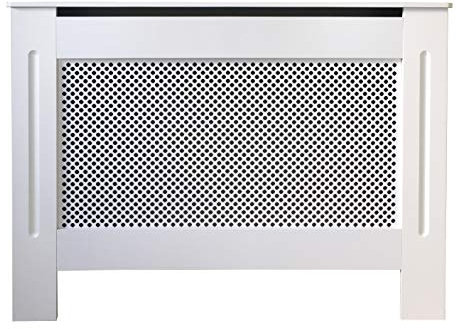 Jack Stonehouse Radiator Cover Traditional Diamond Slat MDF Wood Cabinet, White Medium