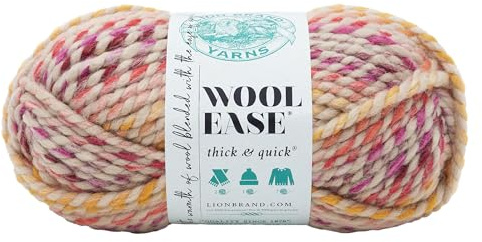 Lion Brand Yarn Company 640-615 Wool-Ease Thick & Quick Yarn, Spice Market, One Skein, Striped (Warm Shades)