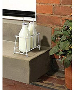 Sturdy Milk bottle Holder (2 bottles) - Doorstep milk bottle holder - Holds & Protects 2 bottles - Weatherproof - Milk crate