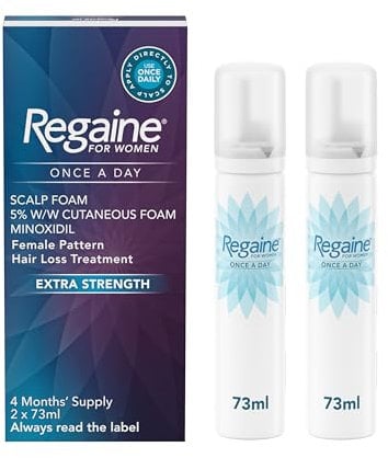 Regaine for Women 5% Minoxidil Extra Strength Scalp Foam for Hair Regrowth (2x 73ml), Scientifically Proven to Help Stop and Reverse Hereditary Female Hair Loss, Revitalise Hair Follicles