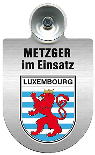 Einsatzschild mit Saugnapf - Metzger im Einsatz - incl. Regionenwappen nach Wahl 393825 Farbe Region Luxembourg