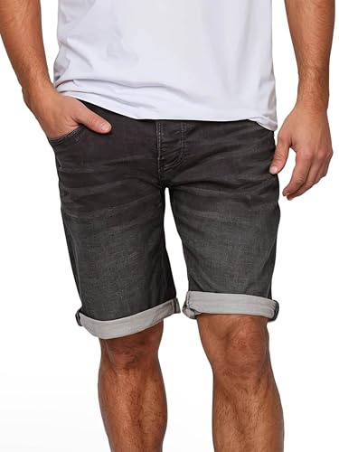 MUSTANG Jeans Shorts Herren Stretch Kurz Regular Fit Chicago Real X Kurze Hosen Sommer Denim Einfarbig Grau w40, Größe:W 40, Farbe:Dark Grey Denim (881)